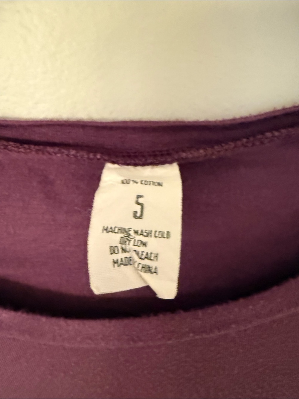NATURAL LIFE Plum Short Sleeve Tee with Bird Appliqué - Picture 5 of 5